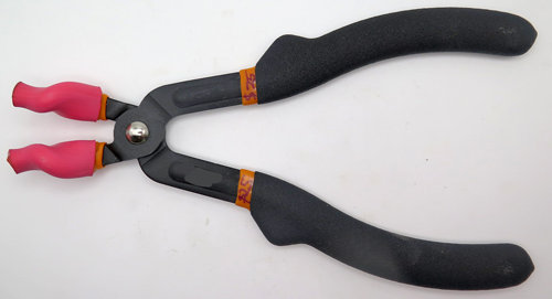 ITEM #BARREL PLIERS: Reinforced barrel pliers with a second extra tough layer of soft plastic added to the business end for longer lasting useable life. There are also re-liners available for these or other sourced similar pliers if the liners become torn. These are for safely grabbing onto barrels, sections and 51 hoods. For the latter application, 2 pair are better. 8 1/4" long.